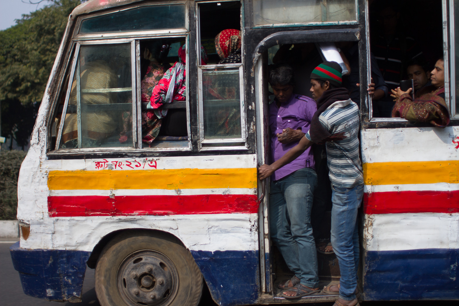 Crowded bus in Dhaka, Bangladesh