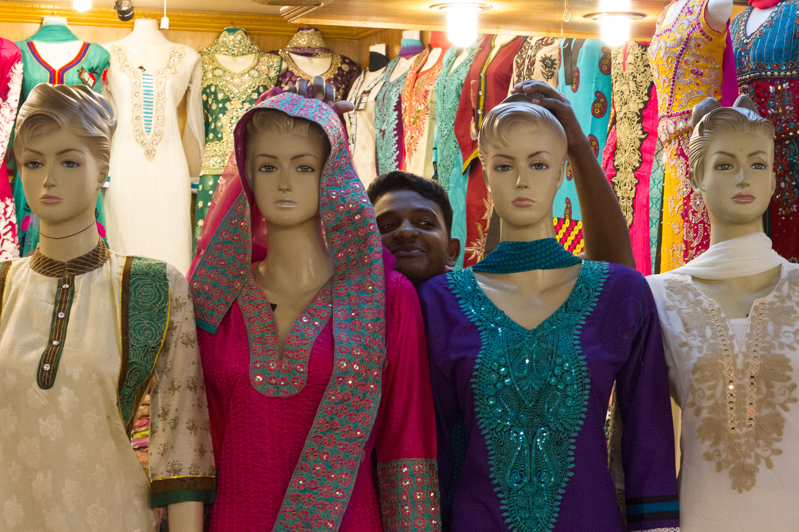 Waiting for shoppers in Dhaka, Bangladesh